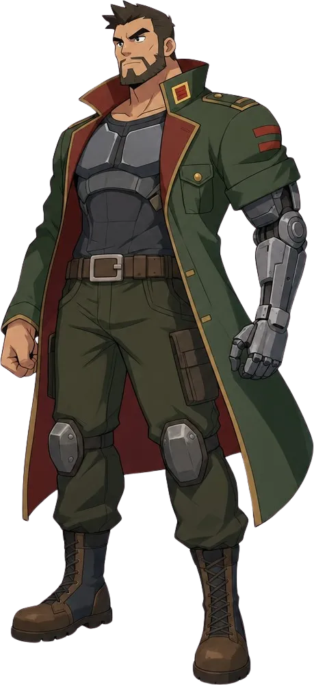 Darius Kane, full-body character art