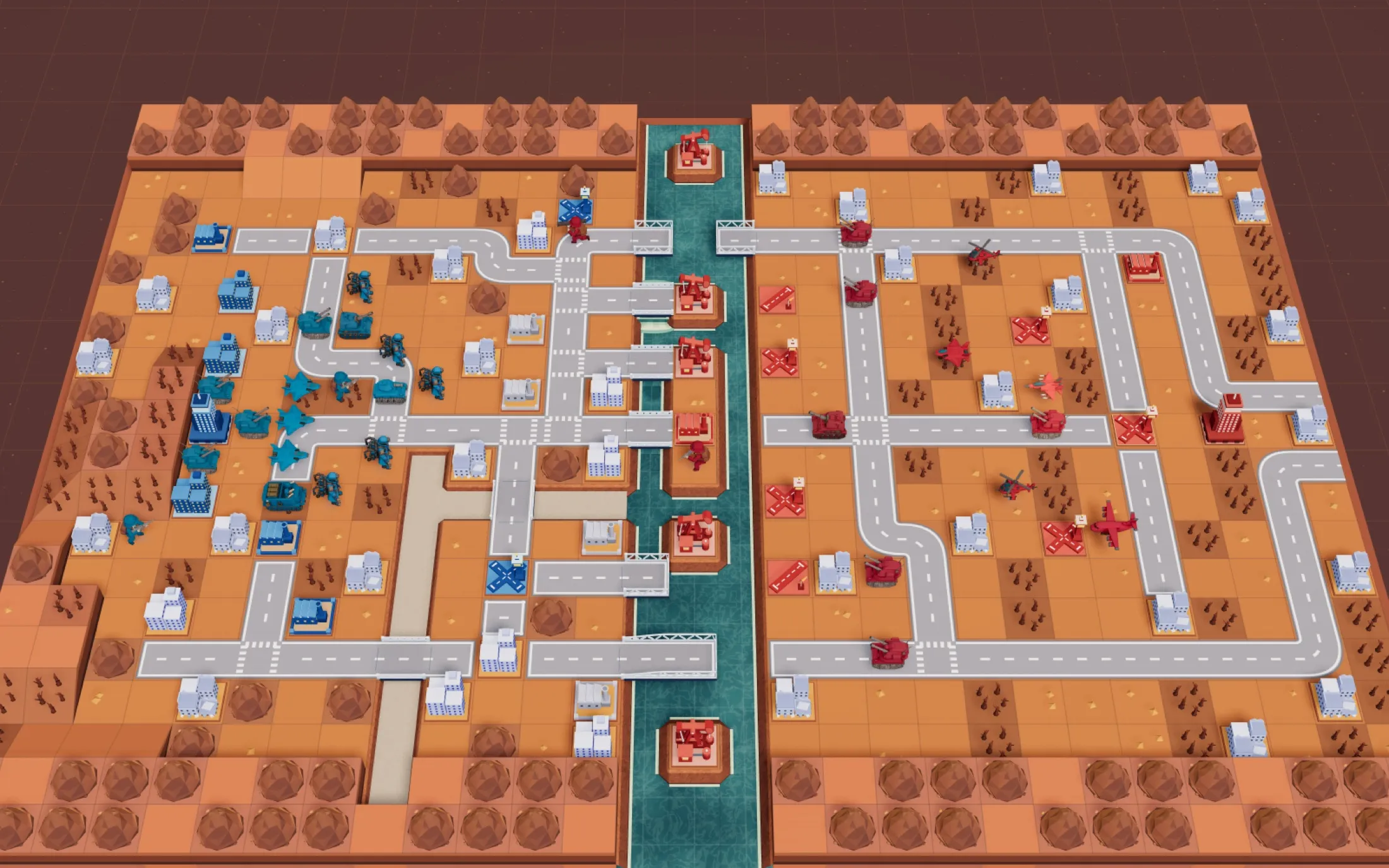 Low Sun campaign M09, The Price of Fuel: Two fronts split by a river, and a city grid to fight through.