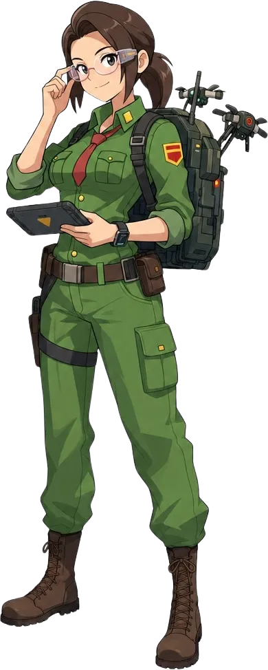 Mara Chen, full-body character art